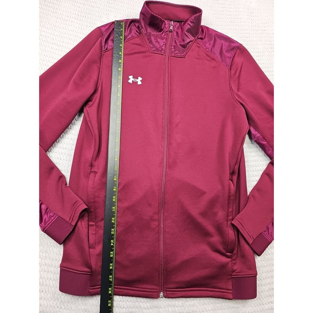 Under Armour Sweatshirt Mens Medium Maroon Full Zip Vented Active Performance - Picture 2 of 6
